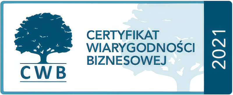 Certyfikat wiarygodności biznesowej 2021 — otwórz pełny certyfikat